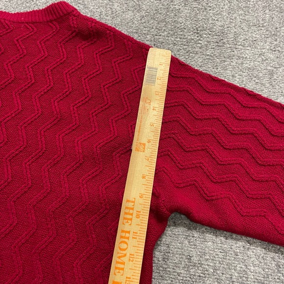 Vintage 00s Red Acrylic Men's Pullover Sweater - Picture 7 of 9